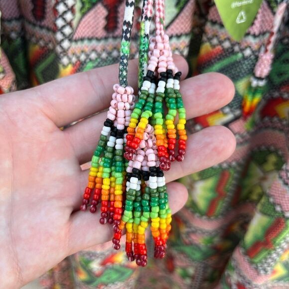 Farm Rio Amulet Dress beaded tassels size small NWT - Picture 6 of 10